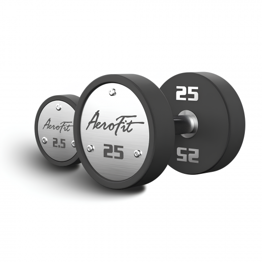 AeroFit AFPUDB2.5-25 набор полиуретановых гантелей, 2,5-25 кг, 10 пар, шаг 2,5 кг