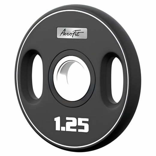 AeroFit AFPUPLB1.25 олимпийский полиуретановый диск 1,25 кг, черный, с 2-мя хватами