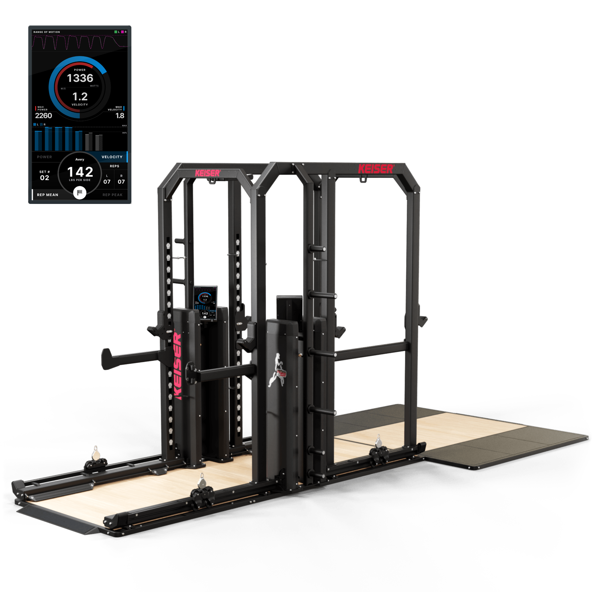 Комбинированная силовая рама Keiser A400 (длинная+укороченная) высотой 274 см (9' Rack and a Half) с пневматикой 003120B4