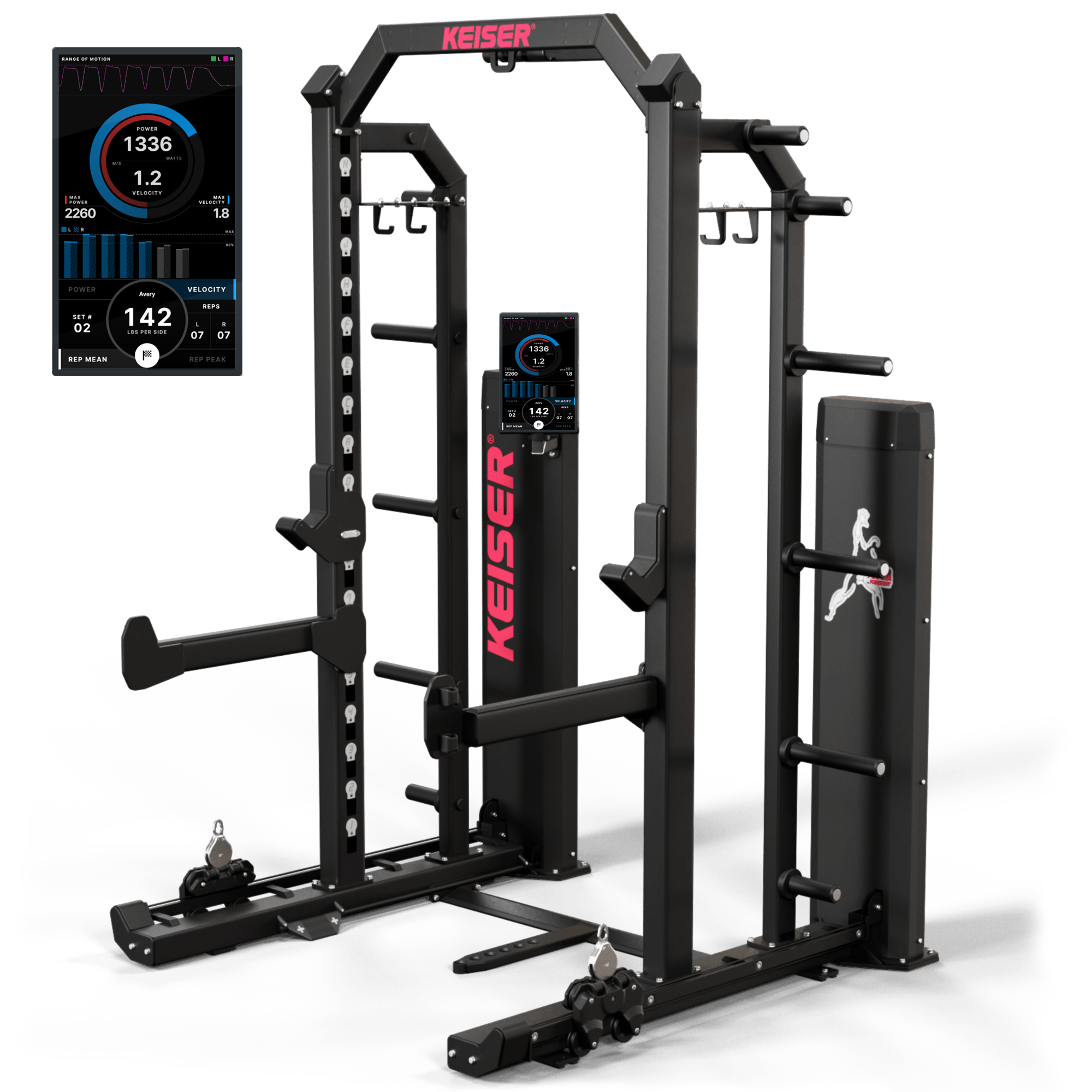 Укороченная силовая рама Keiser A400 высотой 234 см с короткой базой (8' Half Rack with Short Base) с пневматикой 003103B4