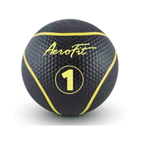 AFMB1 Набивной мяч AeroFit 1 кг, черный/ желные полоски