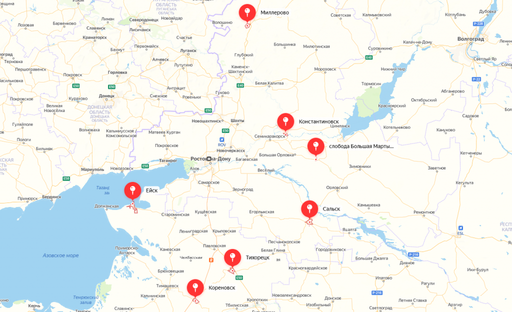 Карта доставка тренажёров по Ростовской области Карта 200км.png