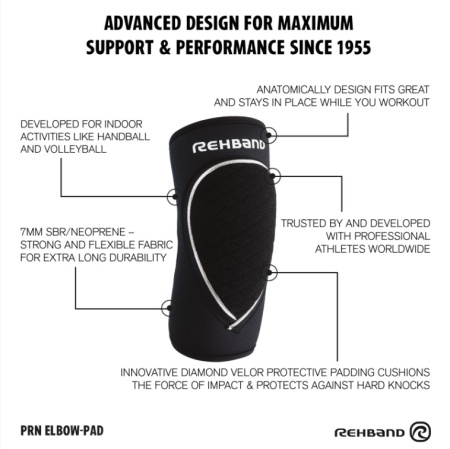 Налокотник Rehband PRN Elbow Pad Speed 402406-010433 (Средняя поддержка/размерный ряд S-XXL)