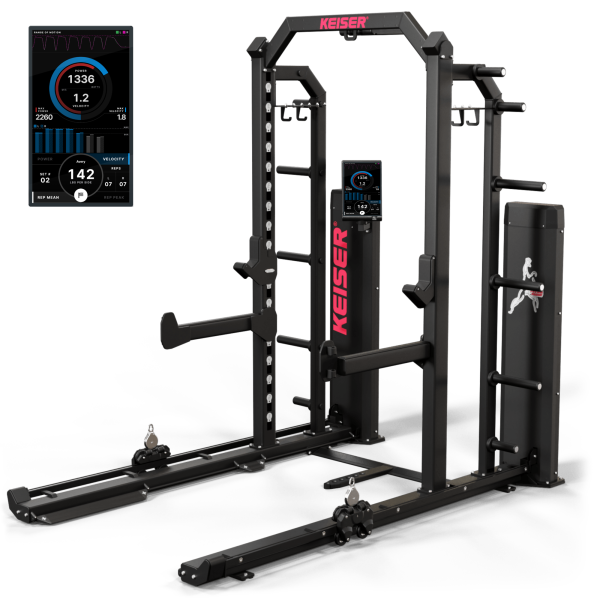Укороченная силовая рама Keise A400 высотой 234 см с длинной базой и ножным управлением (8' Half Rack (long base, with foot pedals)) с пневматикой 003105B4