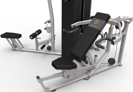 ES3000 3-х стековая мультистанция ENCORE, тяга сверху, гребная тяга, сгибание и разгибание ног, многопозиционный жим от груди и плеч 3х91кг