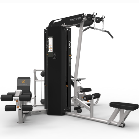 ES3000 3-х стековая мультистанция ENCORE, тяга сверху, гребная тяга, сгибание и разгибание ног, многопозиционный жим от груди и плеч 3х91кг