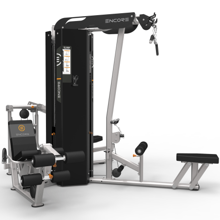 ES3000 3-х стековая мультистанция ENCORE, тяга сверху, гребная тяга, сгибание и разгибание ног, многопозиционный жим от груди и плеч 3х91кг