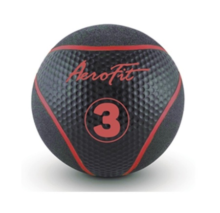 AFMB3 Набивной мяч AeroFit 3 кг, черный/ красные полоски