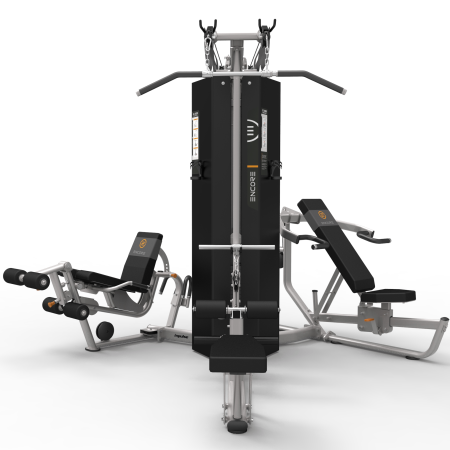 ES3000 3-х стековая мультистанция ENCORE, тяга сверху, гребная тяга, сгибание и разгибание ног, многопозиционный жим от груди и плеч 3х91кг