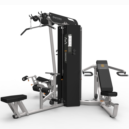 ES3000 3-х стековая мультистанция ENCORE, тяга сверху, гребная тяга, сгибание и разгибание ног, многопозиционный жим от груди и плеч 3х91кг