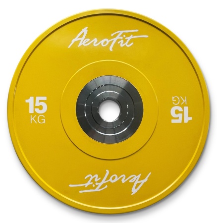 AFBDC15 Бамперный диск для кроссфита AeroFit 15 кг, желтый