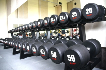 AFDB27.5-37.5 Набор обрезиненных гантелей AeroFit, 27.5-37.5 кг - 5 пар, шаг 2,5 кг