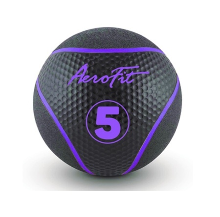 AFMB5 Набивной мяч AeroFit 5 кг, черный/ фиолетовые полоски