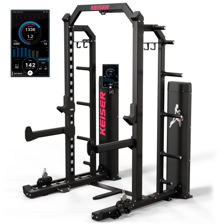 Укороченная силовая рама Keiser A400 высотой 234 см с короткой базой (8' Half Rack with Short Base) с пневматикой 003103B4