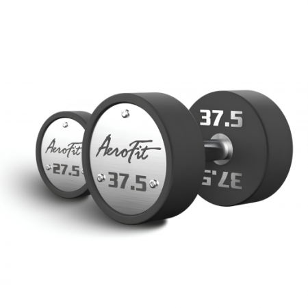 AeroFit AFPUDB27.5-37 набор полиуретановых гантелей, 27,5-37,5 кг, 5 пар, шаг 2,5 кг