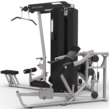 ES3000 3-х стековая мультистанция ENCORE, тяга сверху, гребная тяга, сгибание и разгибание ног, многопозиционный жим от груди и плеч 3х91кг