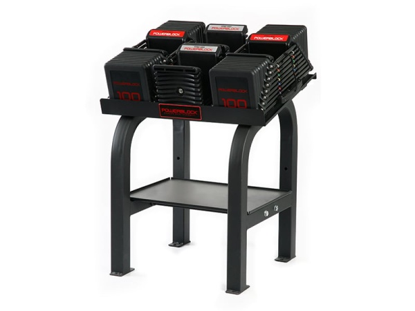 Регулируемые коммерческие гантели PowerBlock Commercial Pro 100 (45 кг) нерасширяемые со стойкой Pro Max