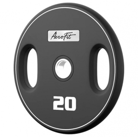 AeroFit AFPUPLB20 олимпийский полиуретановый диск 20 кг, черный, с 2-мя хватами